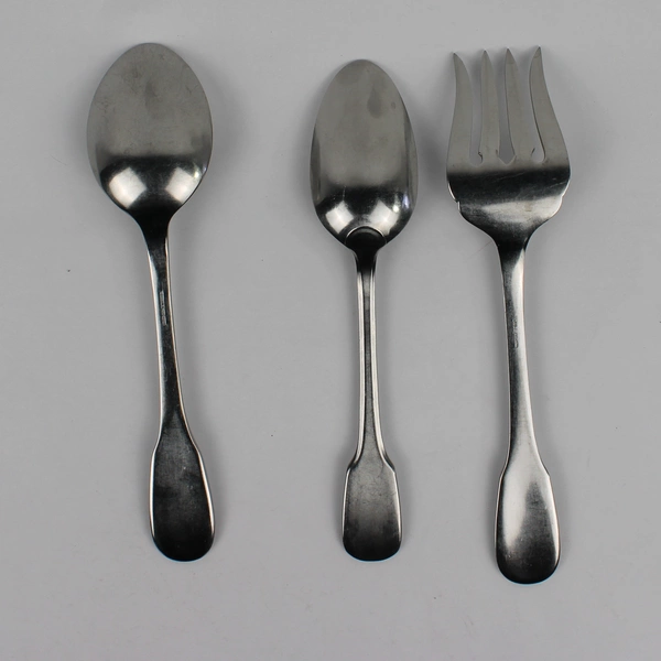 Lot Of 3 Towle Silver Holbrooke (Stainless, Satin) Flatware Serving Spoons/Fork