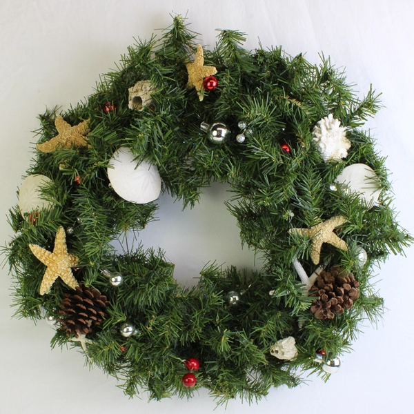 Decorative Nautical Seashell Artificial Christmas Wreath 20"