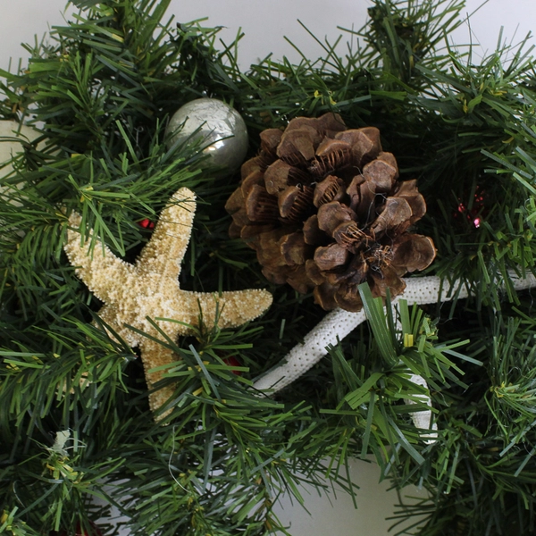 Decorative Nautical Seashell Artificial Christmas Wreath 20"