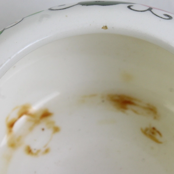 Ucagco Japan Early Provincial Rooster and Roses Jam/Condiment Jar