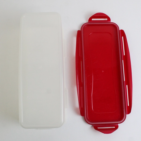 Lock & Lock Plastic Food Storage Container Red Lid HPL844
