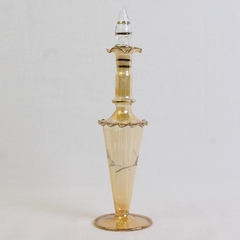 Ornate Lightweight Glass Perfume Container with Stopper, 7" Tall