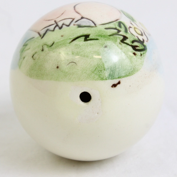 Unbranded Hand-Painted Pig Porcelain Egg White and Pink