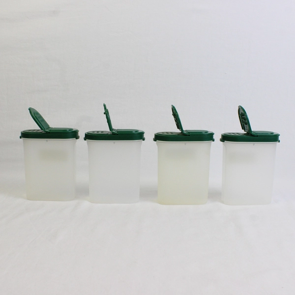 Set of 4 VTG Tupperware Spice Containers 1846 Green Lids