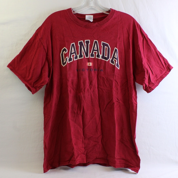 Gildan Victoria Canada Red Cotton T-Shirt Men's Size Large