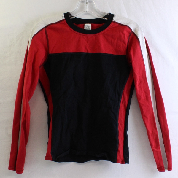 Gap Athletic Black Red and White Color Block Long-Sleeve T-Shirt Women's Small