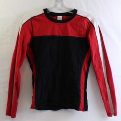 Gap Athletic Black Red and White Color Block Long-Sleeve T-Shirt Women's Small