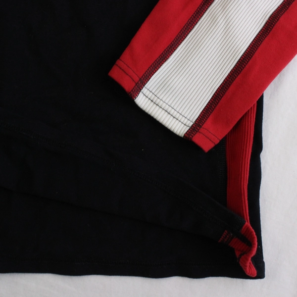 Gap Athletic Black Red and White Color Block Long-Sleeve T-Shirt Women's Small