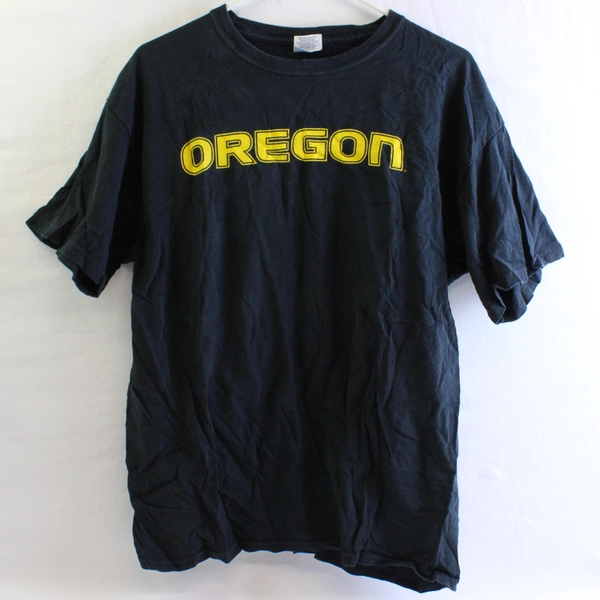Gildan University of Oregon Black Cotton Graphic T-Shirt Men's Size Large