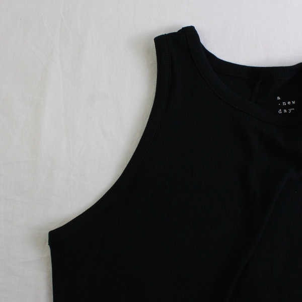 NWT A New Day Solid Black Knee-Length Tank Dress Women's XXL