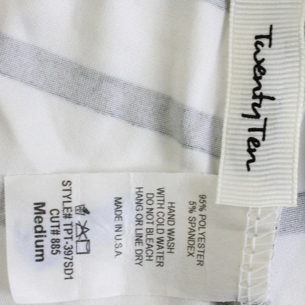 Twenty Ten Women's M Black & White Striped Stretch Pants w/ Drawstring Waist