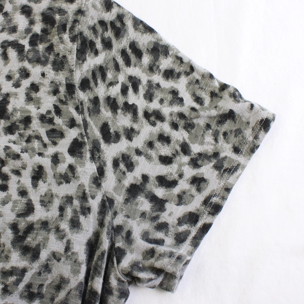 Old Navy Gray Jaguar Print Short-Sleeve A-Line Dress Women's Size Large