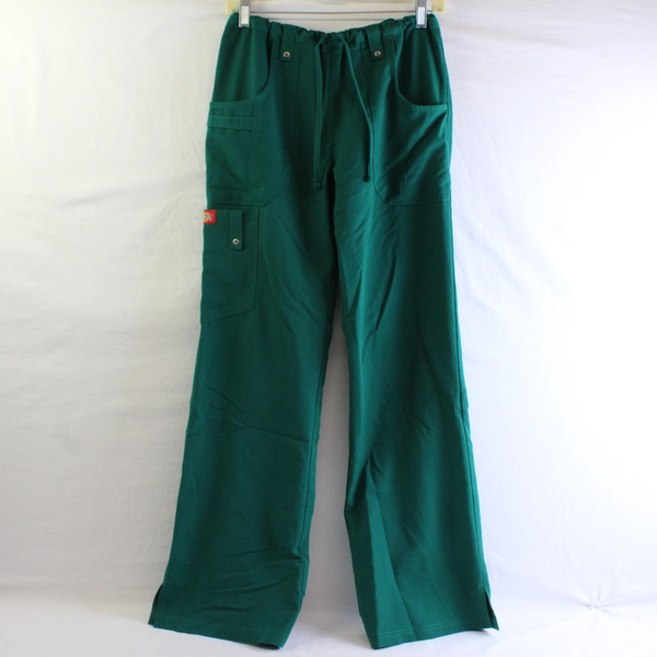 Dickies Women's XS Green Straight Leg Scrub Pants w/ Drawstring Waist