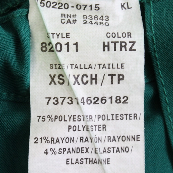 Dickies Women's XS Green Straight Leg Scrub Pants w/ Drawstring Waist