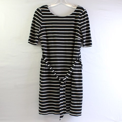 Banana Republic Black and White Striped Shift Dress Women's Size Petite Medium
