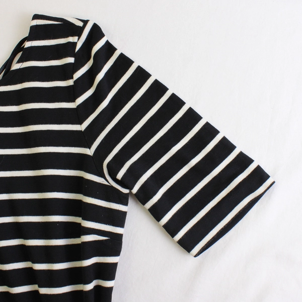 Banana Republic Black and White Striped Shift Dress Women's Size Petite Medium
