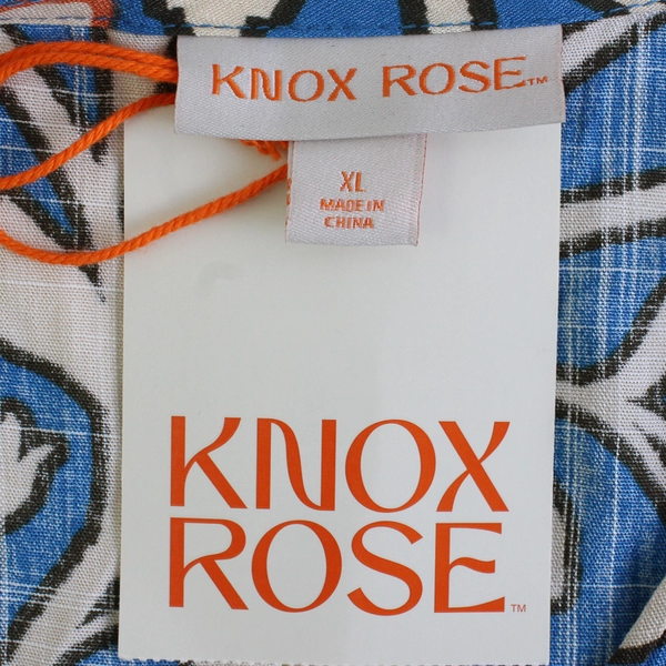 NWT Knox Rose Floral Print Blue Wrap Dress Women's Size XL