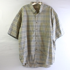 Arrow Khakis Men's XXL Brown Plaid Button Down Short Sleeve Shirt