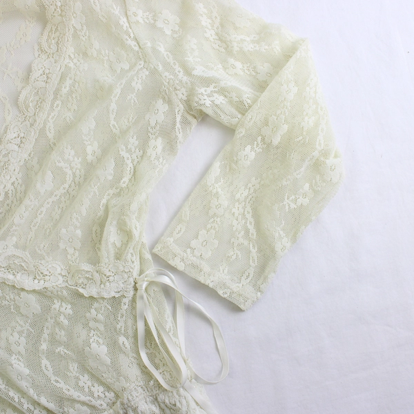 Apostrophe Off-White 3/4-Sleeve Lace Top Women's Size Small 6-8