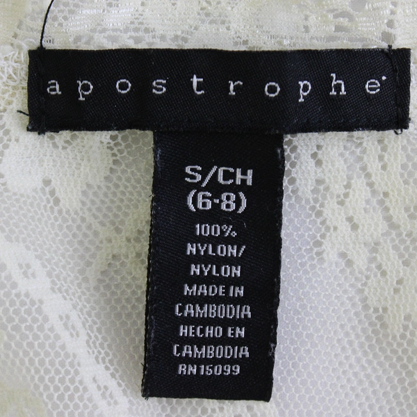 Apostrophe Off-White 3/4-Sleeve Lace Top Women's Size Small 6-8