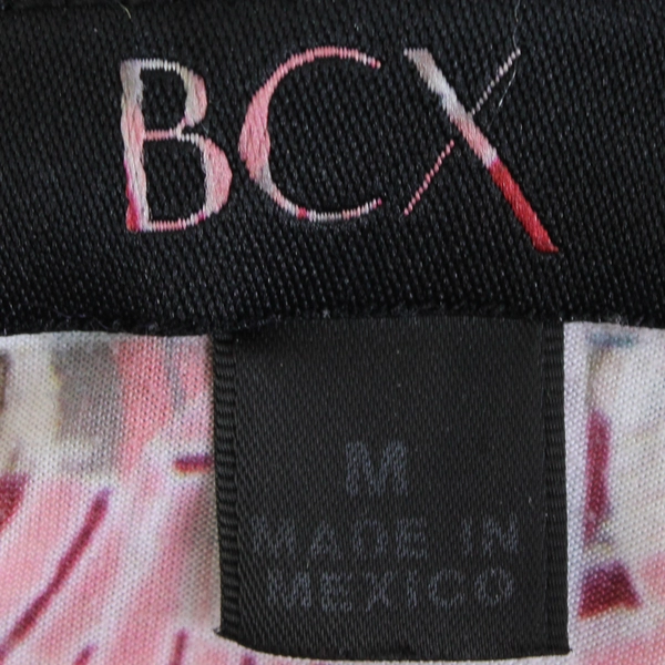 BCX Beige and Red Ruched T-Shirt Women's Size Medium