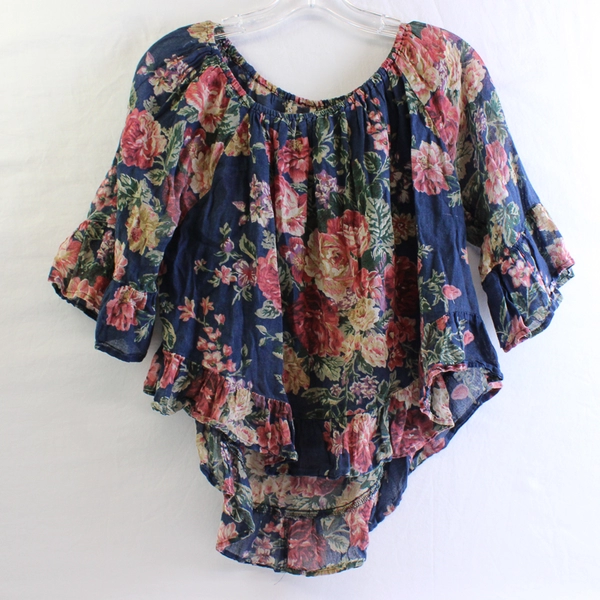 Denim & Supply Ralph Lauren Multicolor Floral 1/2-Sleeve Top Women's Size Small