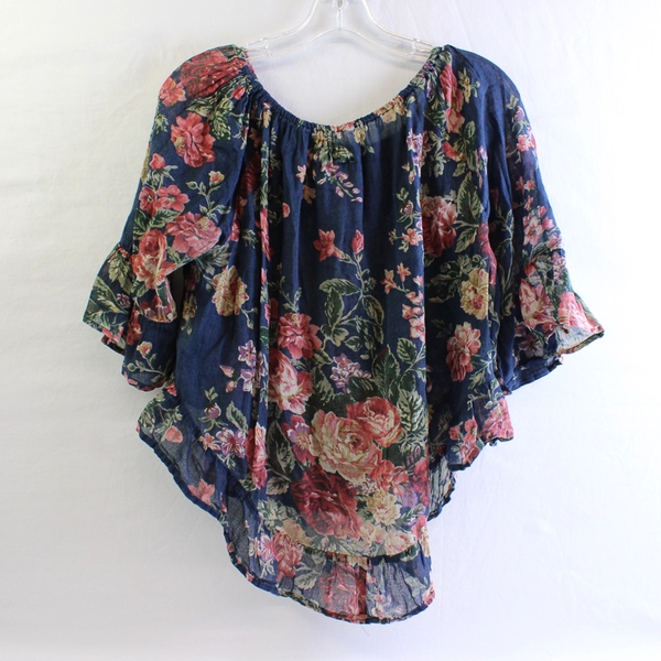 Denim & Supply Ralph Lauren Multicolor Floral 1/2-Sleeve Top Women's Size Small
