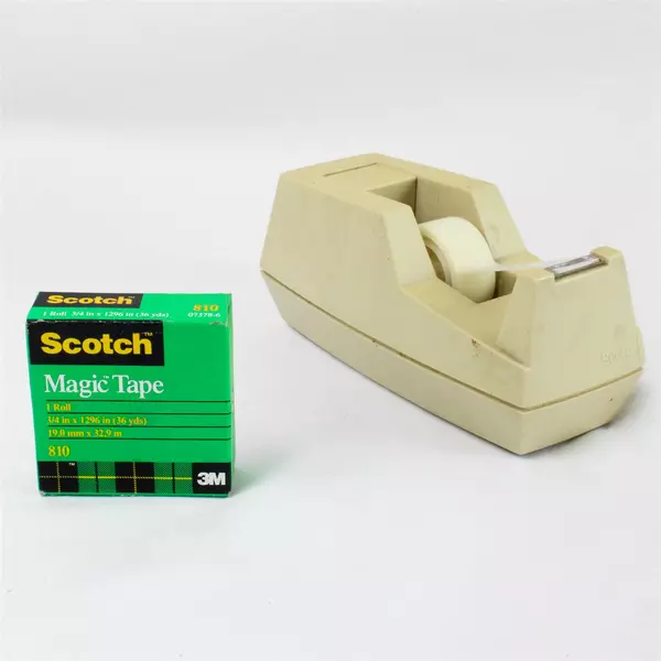 Vintage Scotch C-40 Deluxe Desk Tape Dispenser Desert Sand, with 1 Roll of Tape