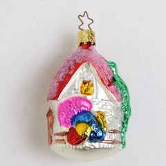 Vintage Igne Glas Blown Glass Turkey Farmhouse Fall Thanksgiving Ornament 3.5"