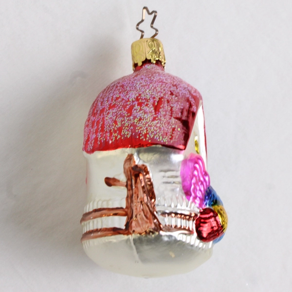 Vintage Igne Glas Blown Glass Turkey Farmhouse Fall Thanksgiving Ornament 3.5"