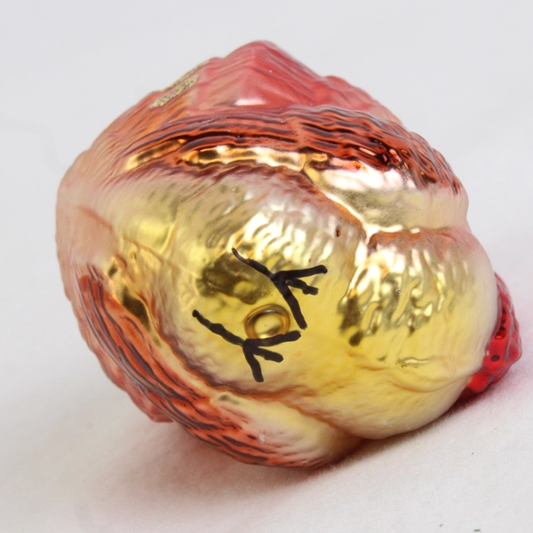 Vintage Igne Glas Blown Glass Turkey Fall Thanksgiving Ornament 3.5"