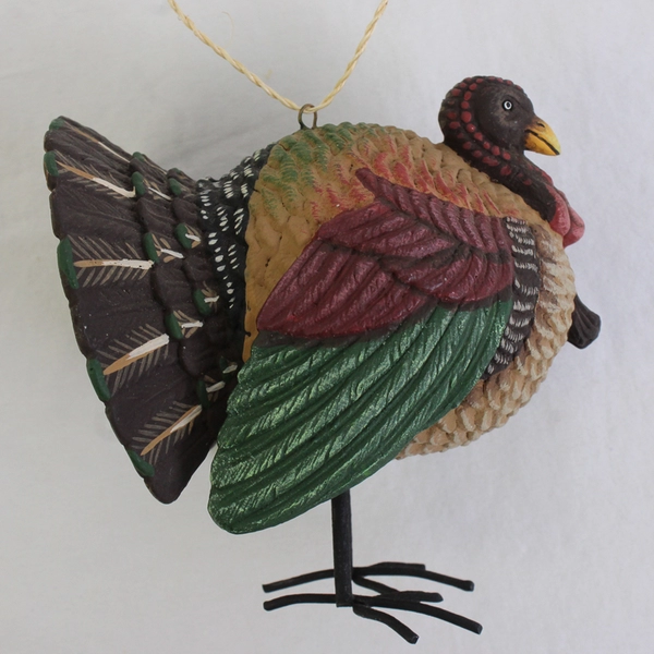 Gallerie II Hand-Painted Turkey Ornament Thanksgiving Holiday Decor