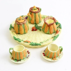 VTG 1993 Summco Miniature Tea Set Autumn Vegetable Harvest