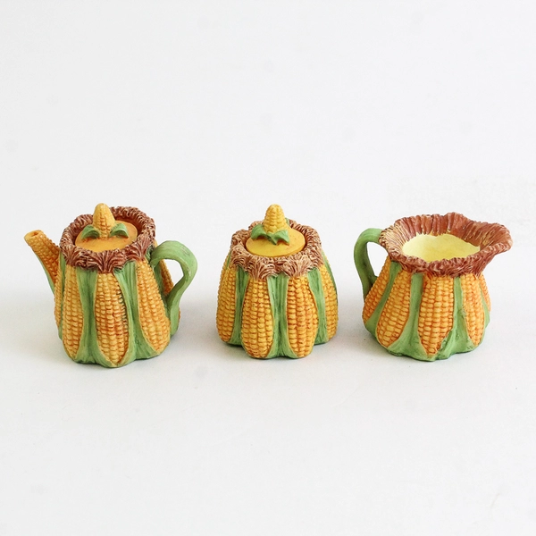 VTG 1993 Summco Miniature Tea Set Autumn Vegetable Harvest