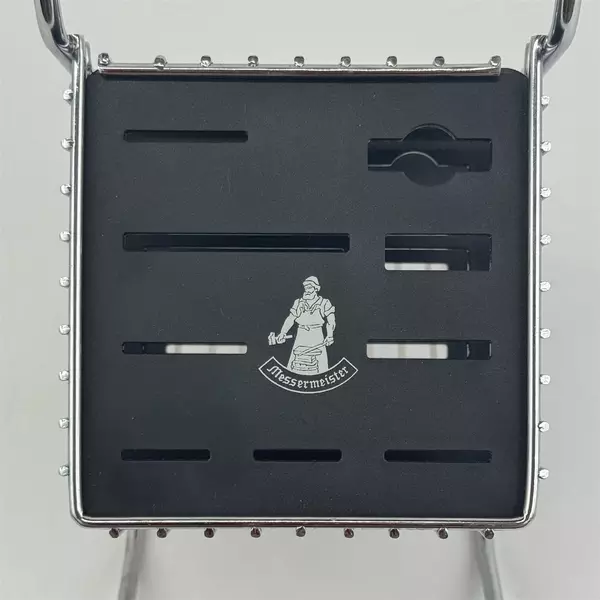 Messermeister 9-Slot Stainless And Plastic Knife Block