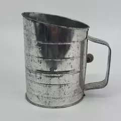 Vintage 3 Cup Metal Bromwell's Measuring Hand Crank Flour Sifter Kitchen Baking