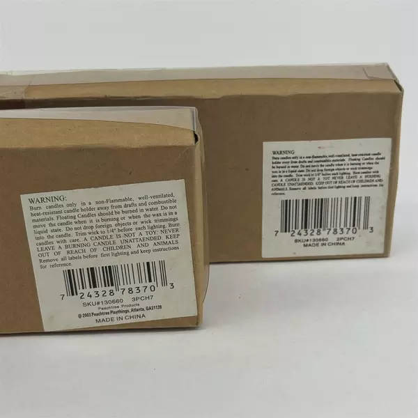 8 Peachtree Playthings Christmas Floating Candles Poinsettias & Holly NIB