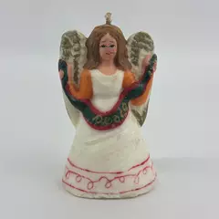 Vintage Hand Painted MCM Peace Angel Christmas Candle 6 Inch