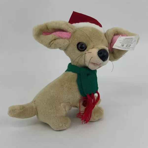11" Goffa Int'l Christmas Chihuahua Plush Musical Plays Jingle Bells Works