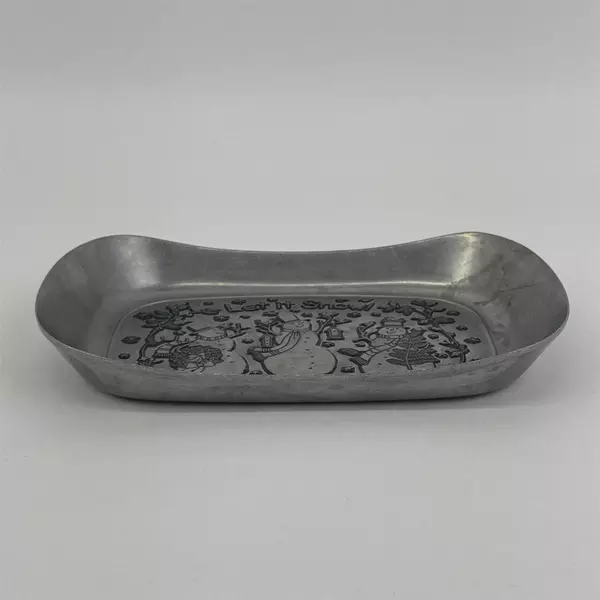 Vintage Wilton Armetale Susan Winget "Let It Snow" Snowmen Bread Tray