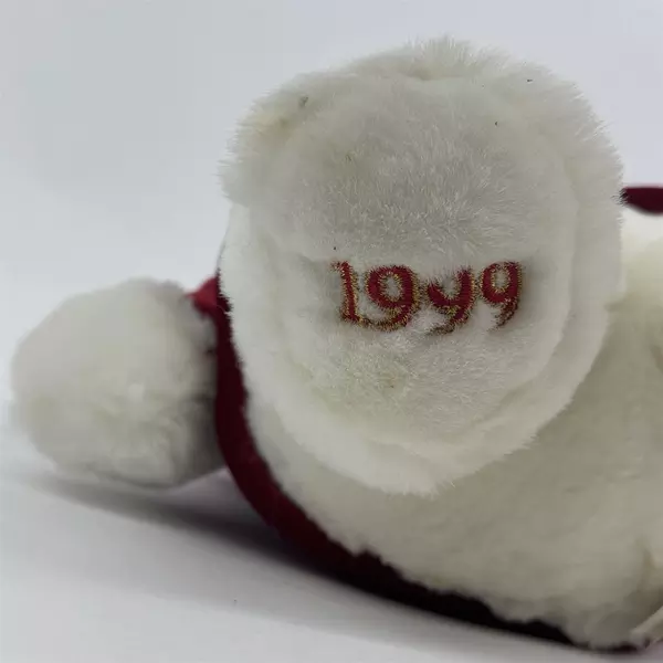 1999 Tb Trading Co White Bear Plush Tartan Vest Hat 13 Inch