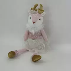 Zaoan Zhengding Arts & Crafts Holiday Ballerina Reindeer Plush Pink White