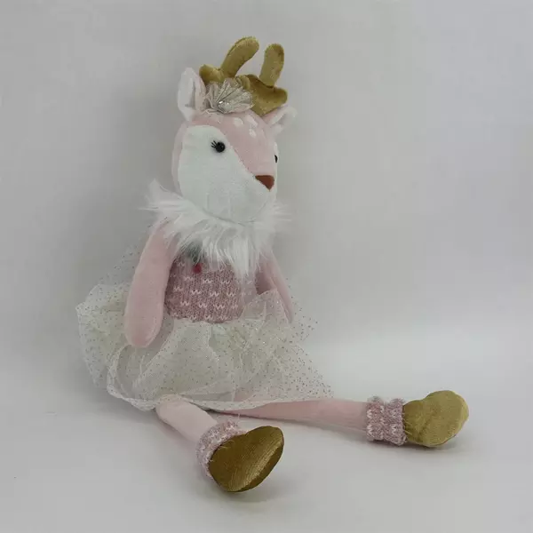 Zaoan Zhengding Arts & Crafts Holiday Ballerina Reindeer Plush Pink White