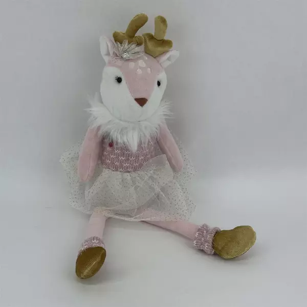 Zaoan Zhengding Arts & Crafts Holiday Ballerina Reindeer Plush Pink White