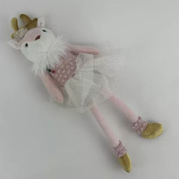 Zaoan Zhengding Arts & Crafts Holiday Ballerina Reindeer Plush Pink White