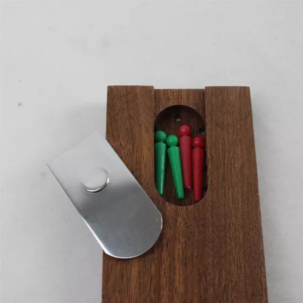 Drueke Natural Hardwood Cribbage Board w/Pegs & Original Box No. 11 7.75"