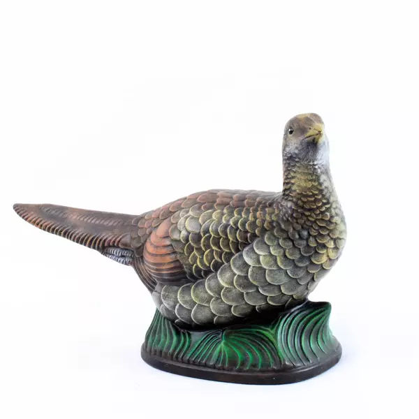 Painted Pheasant Ceramic Figurine Vintage Hand-Painted Bird Statue