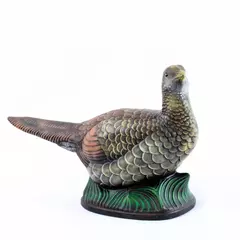 Painted Pheasant Ceramic Figurine Vintage Hand-Painted Bird Statue