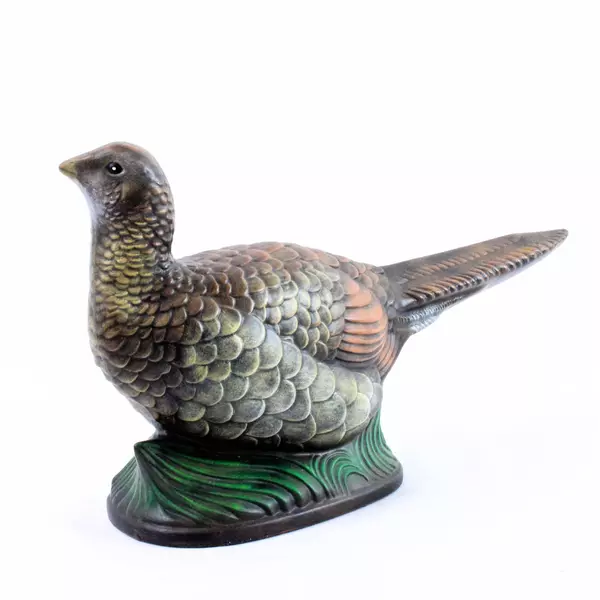 Painted Pheasant Ceramic Figurine Vintage Hand-Painted Bird Statue