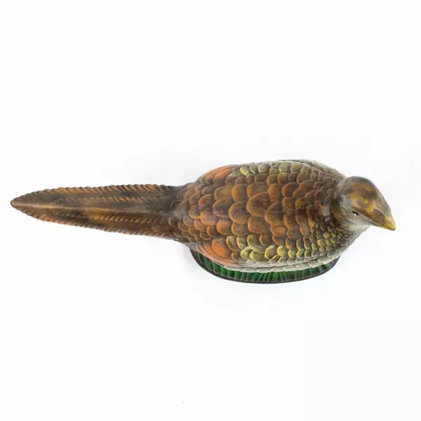 Painted Pheasant Ceramic Figurine Vintage Hand-Painted Bird Statue